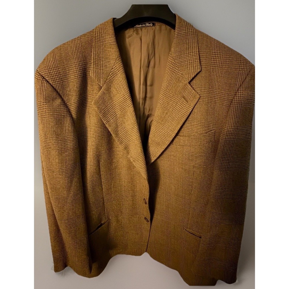 Giorgio Armani MANI VTG 44R Wool Sport Coat Saks 5th Avenue Italy Glen Plaid